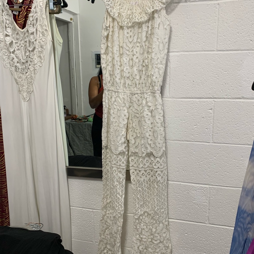 Laurie and Joe White Lace Junpsuit